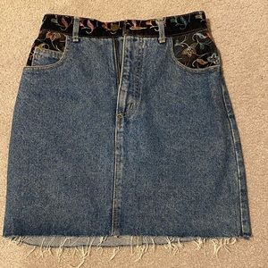Guess Embroidered Denim Miniskirt